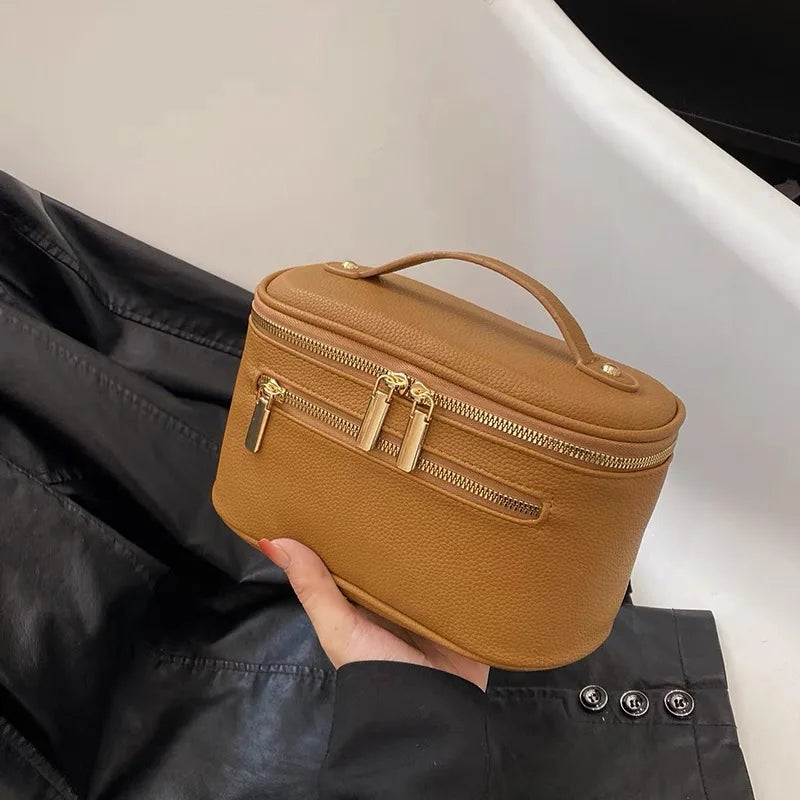 Trousse de Toilette Femme Double fonds marron