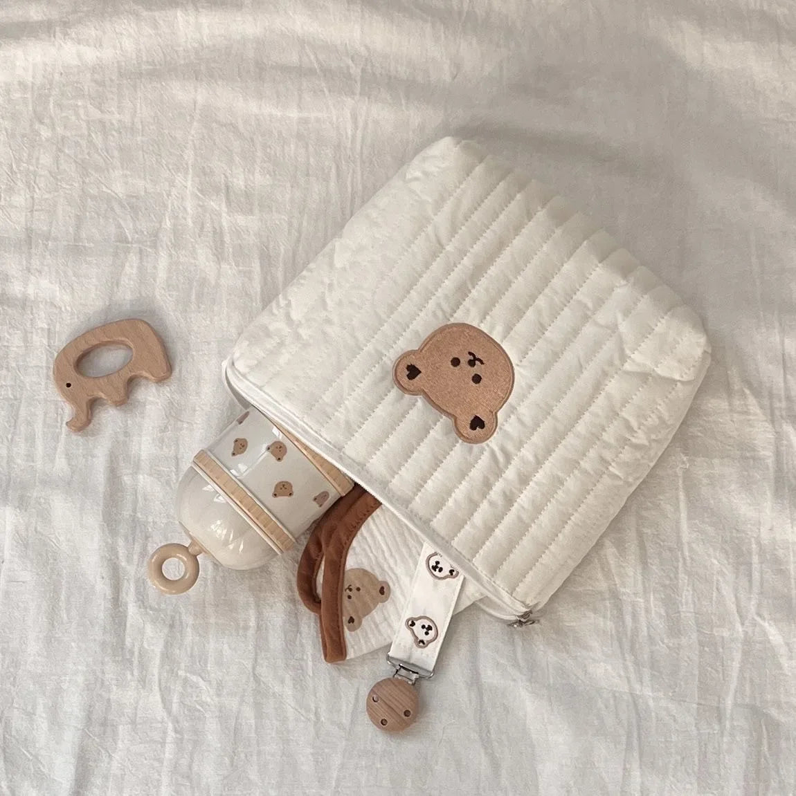 trousse de toilette bebe ours ouvert