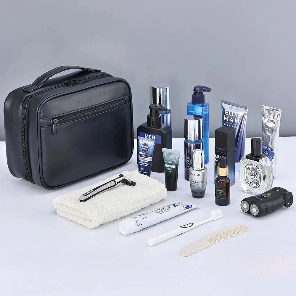trousse de toilette homme cuir noir 2