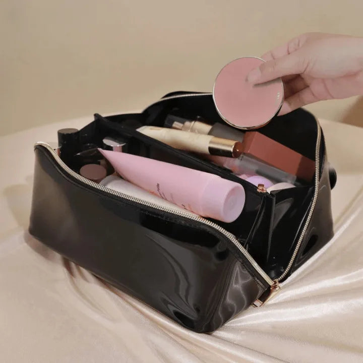 trousse de toilette transparente noir