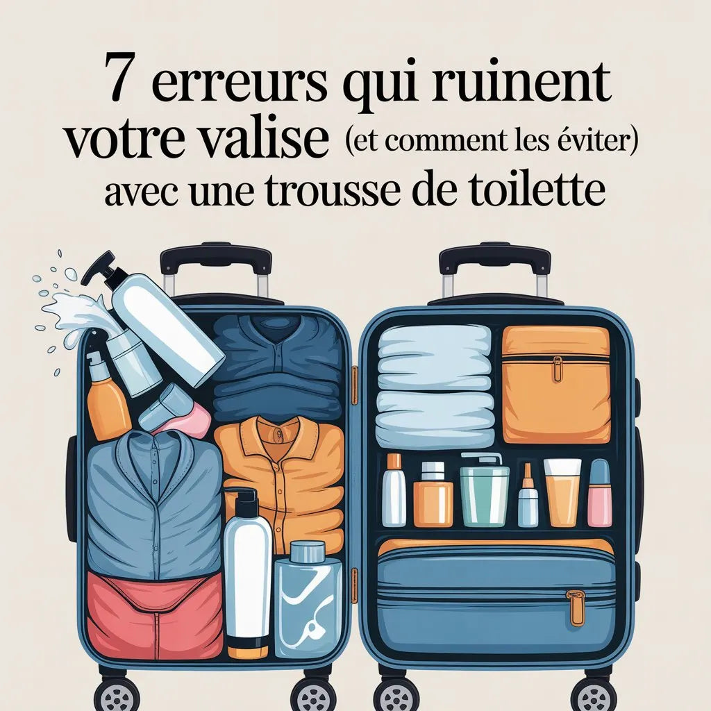 7 erreurs qui ruinent votre valise (et comment les éviter) avec une trousse de toilette