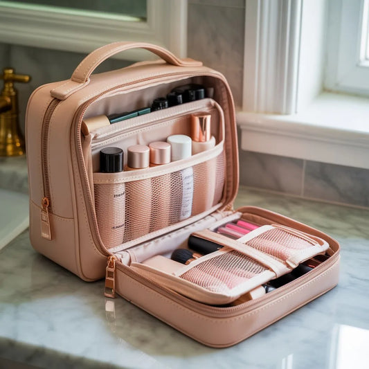 Trousse de toilette femme à double compartiment