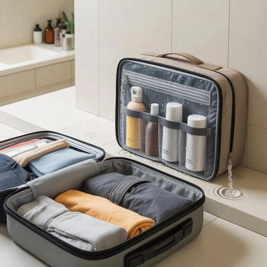 Trousse de toilette imperméable  comment éviter les fuites dans la valise (et garder une trousse propre)