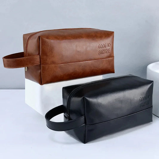 2 trousses de toilette homme cuir