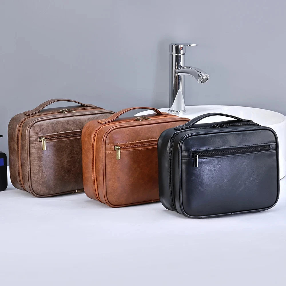 3 trousses de toilette homme cuir 2