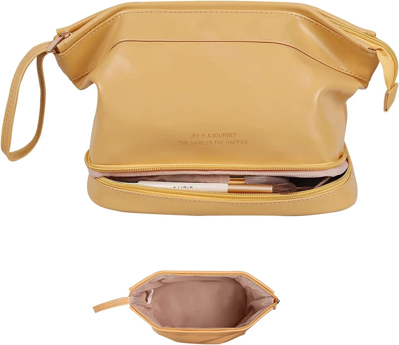 Trousse de toilette femme chic jaune