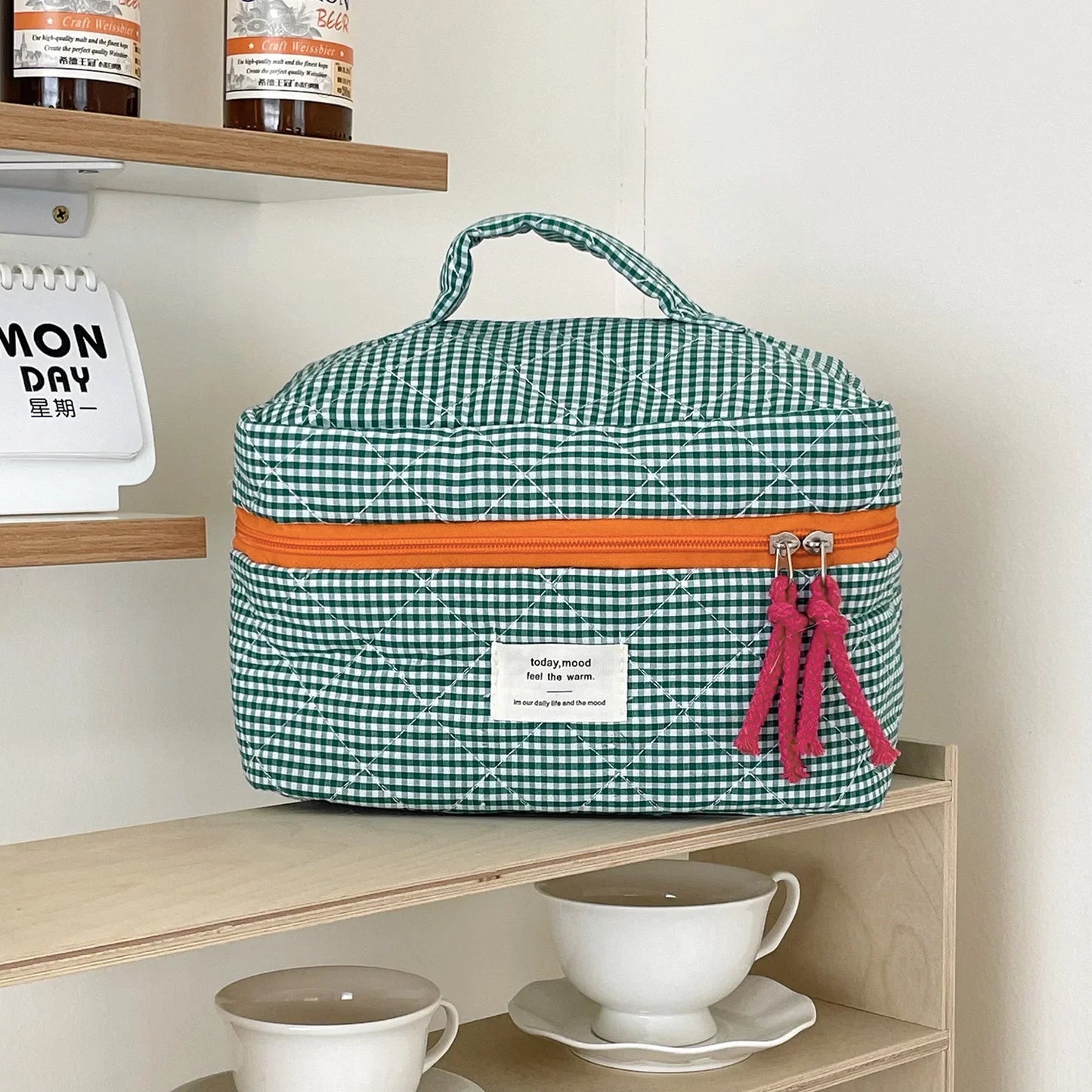 trousse de toilette matelassée