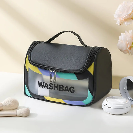 trousse de toilette tranparente noir